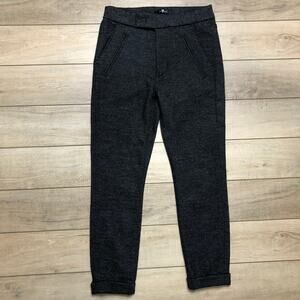 7 for All Mankind Wool Blend Black Crop High Waist Pants Size 24